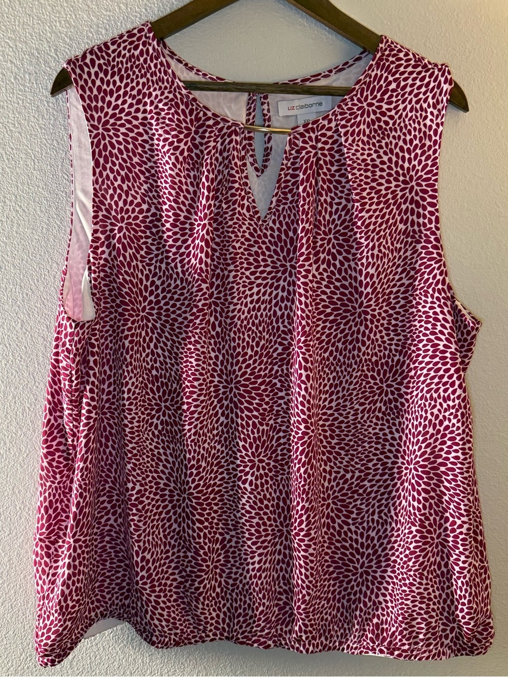 Liz Claiborne Fuchsia & White Floral-Print Sleeveless Camisole